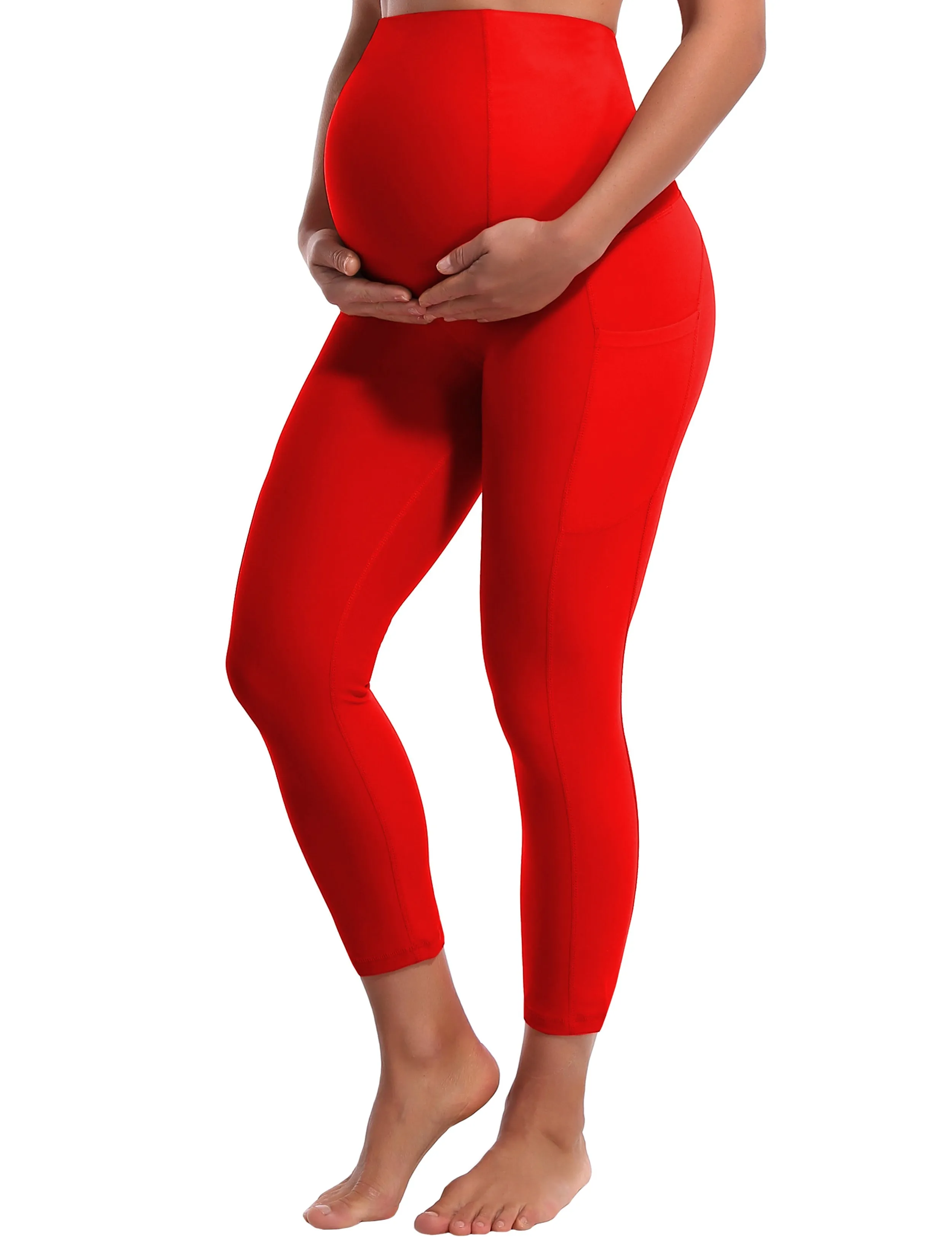 22" Side Pockets Maternity Jogging Pants scarlet_Jogging