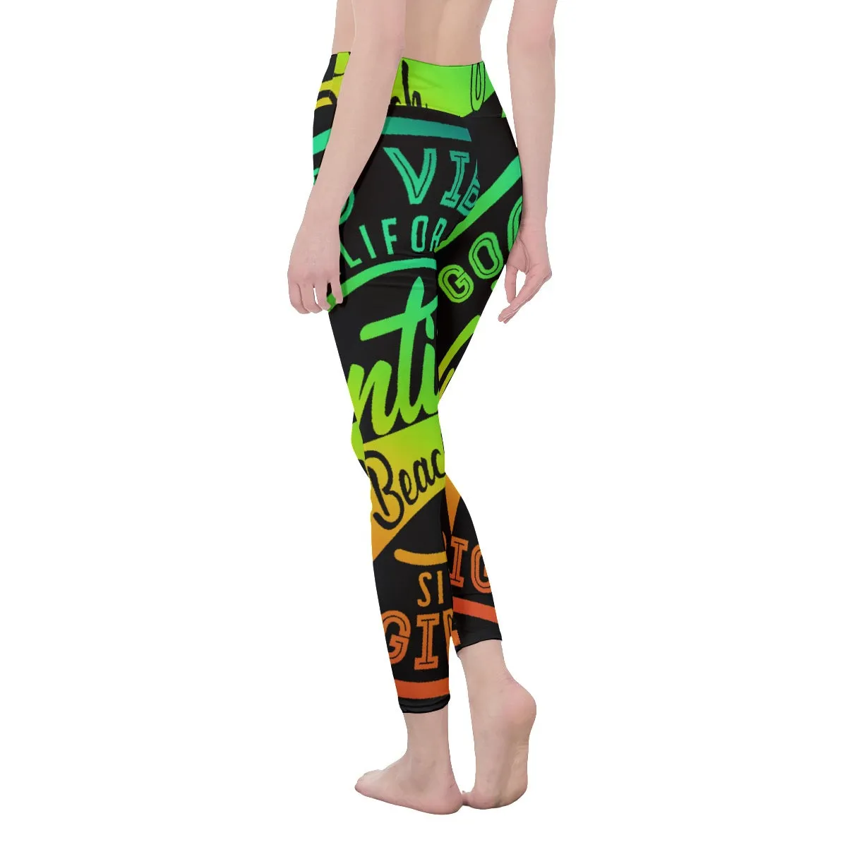 All-Over Print Women's High Waist Leggings | Side Stitch Closure 162