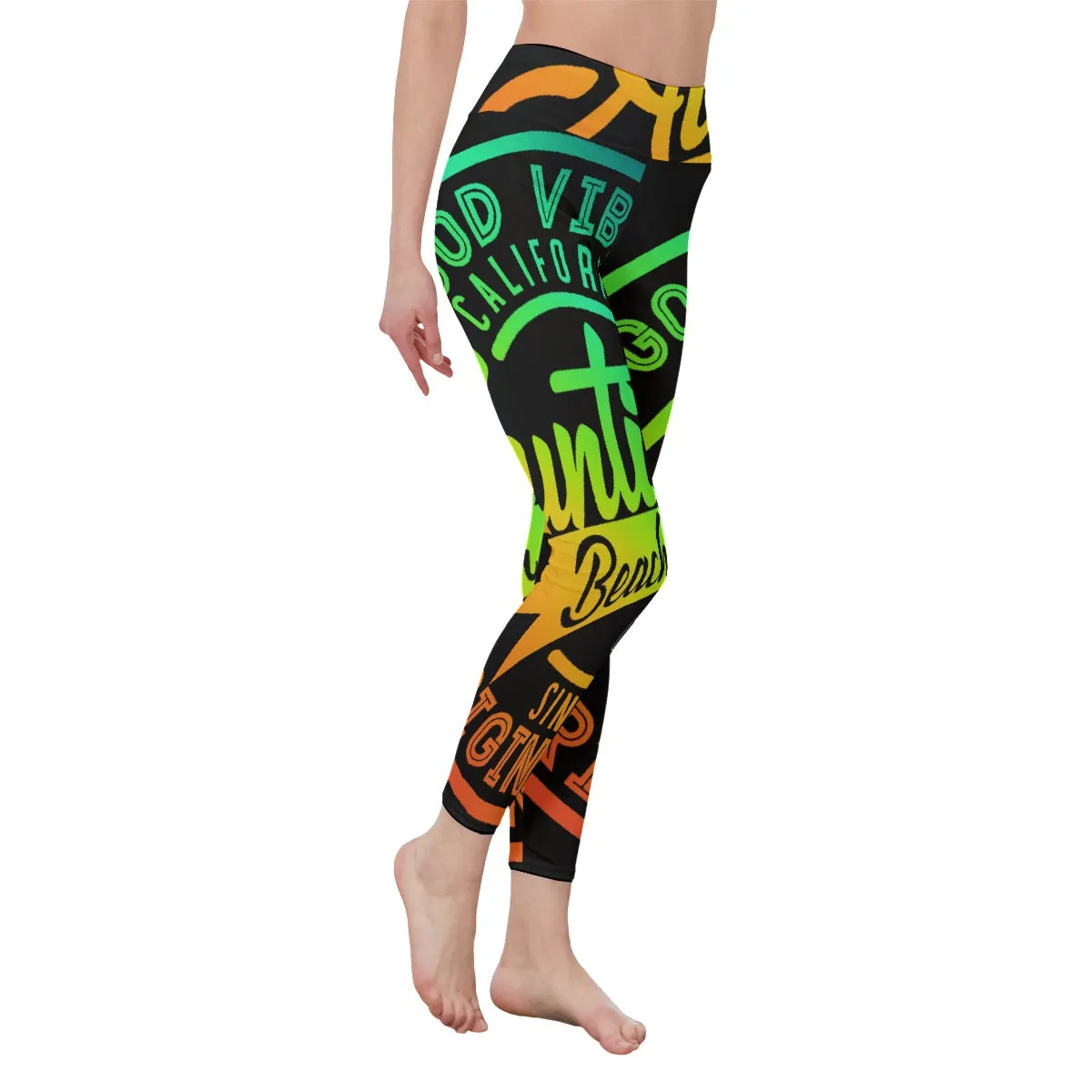 All-Over Print Women's High Waist Leggings | Side Stitch Closure 162