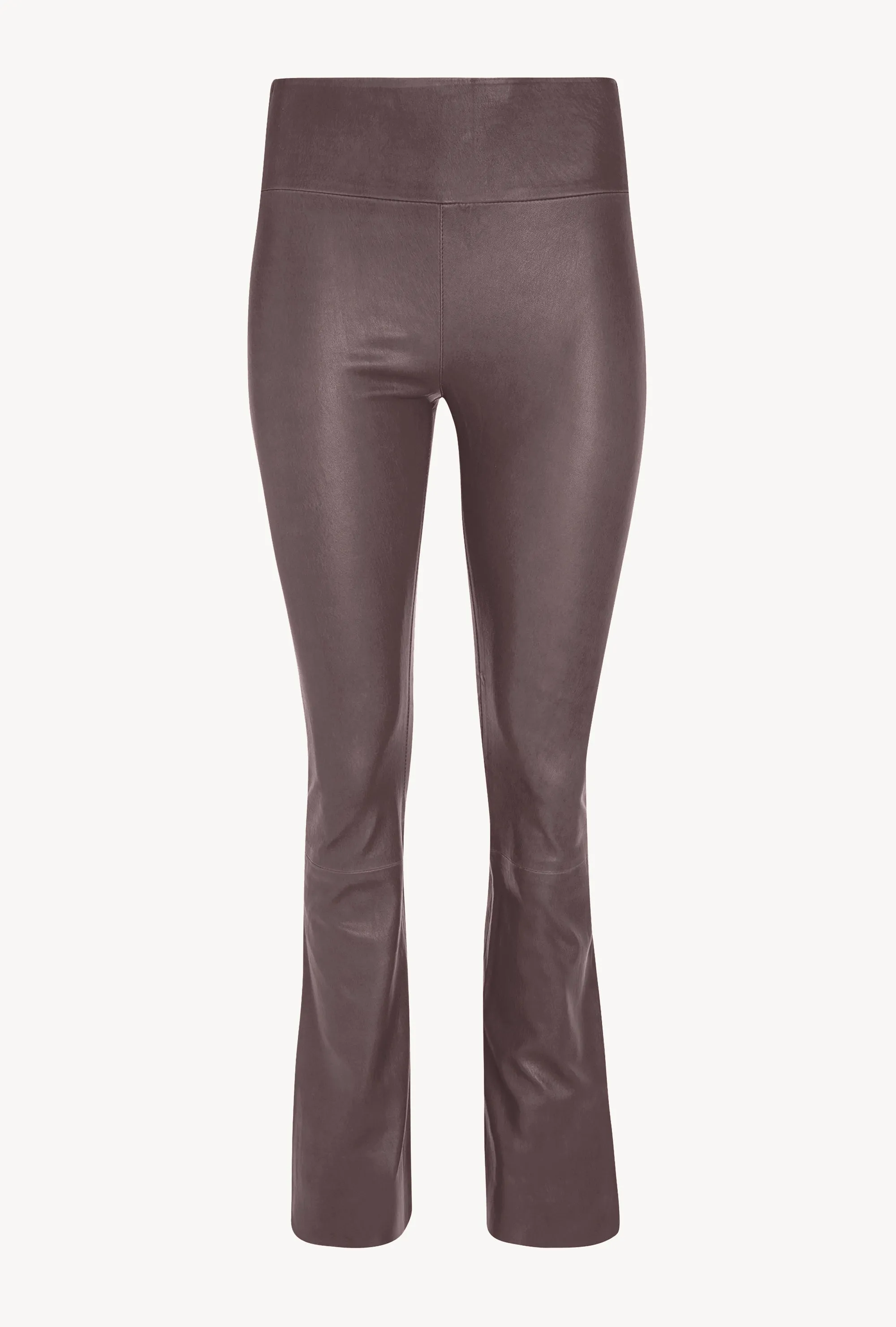 Ankle Flare Leather Legging | Grey