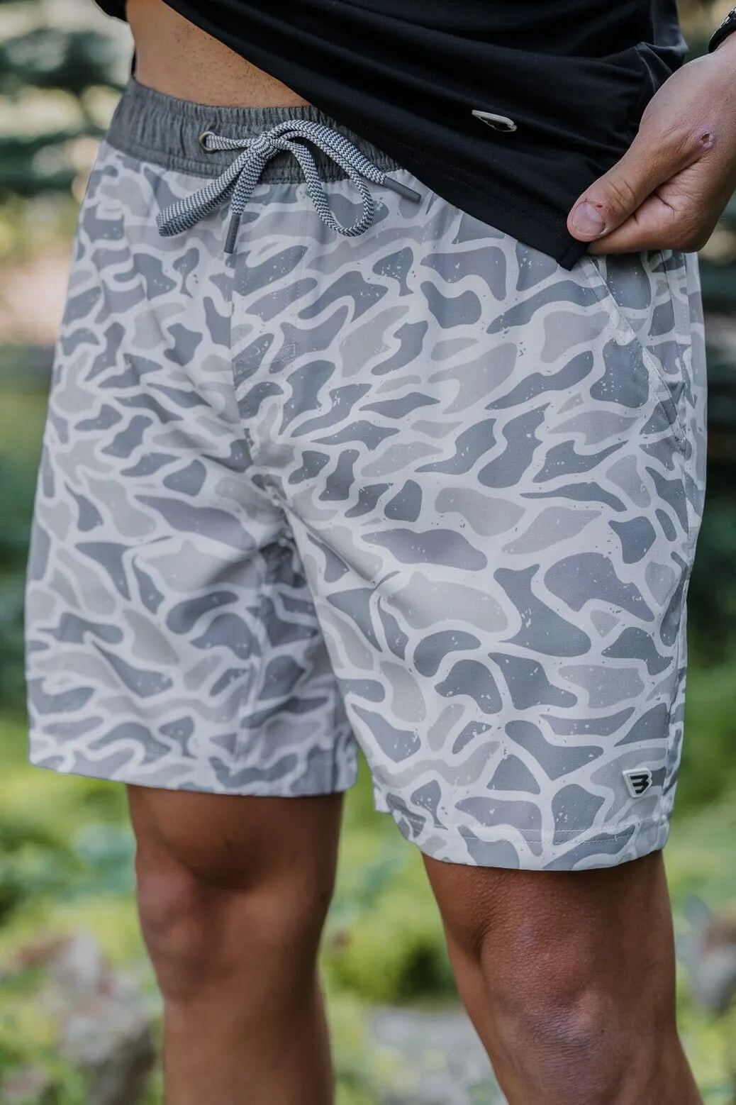 Athletic Short - White Camo - Grey Liner