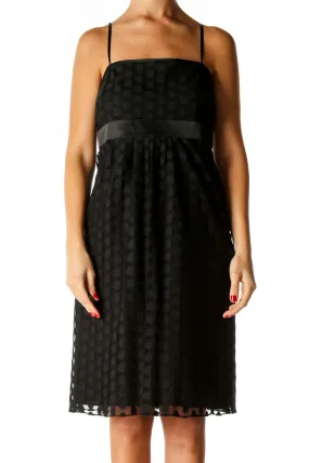 Black Lace Mesh Fit & Flare Dress