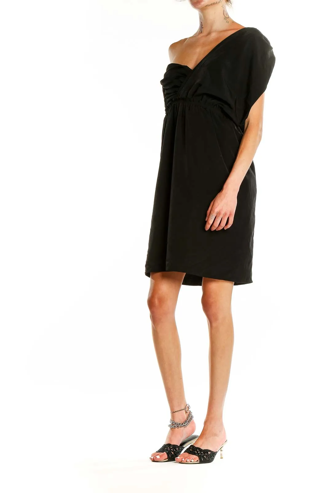 Black One-Shoulder Cocktail Dress