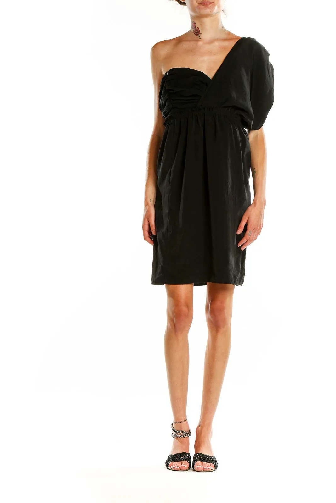 Black One-Shoulder Cocktail Dress