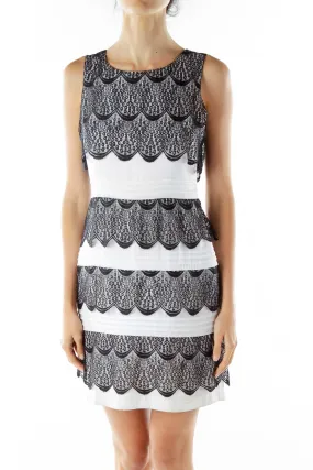 Black White Lace Cocktail Dress