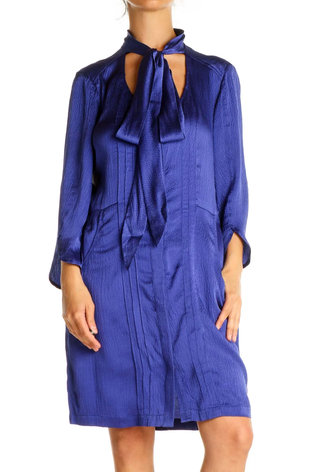 Blue Silk Shift Dress