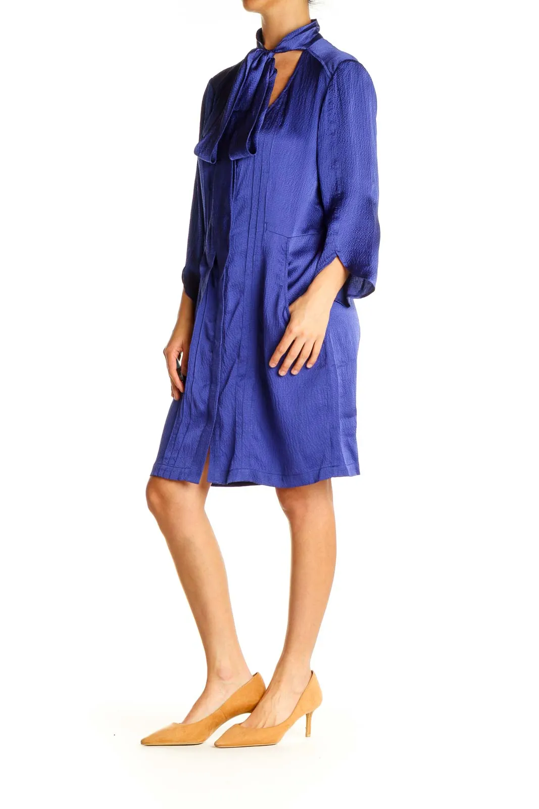 Blue Silk Shift Dress