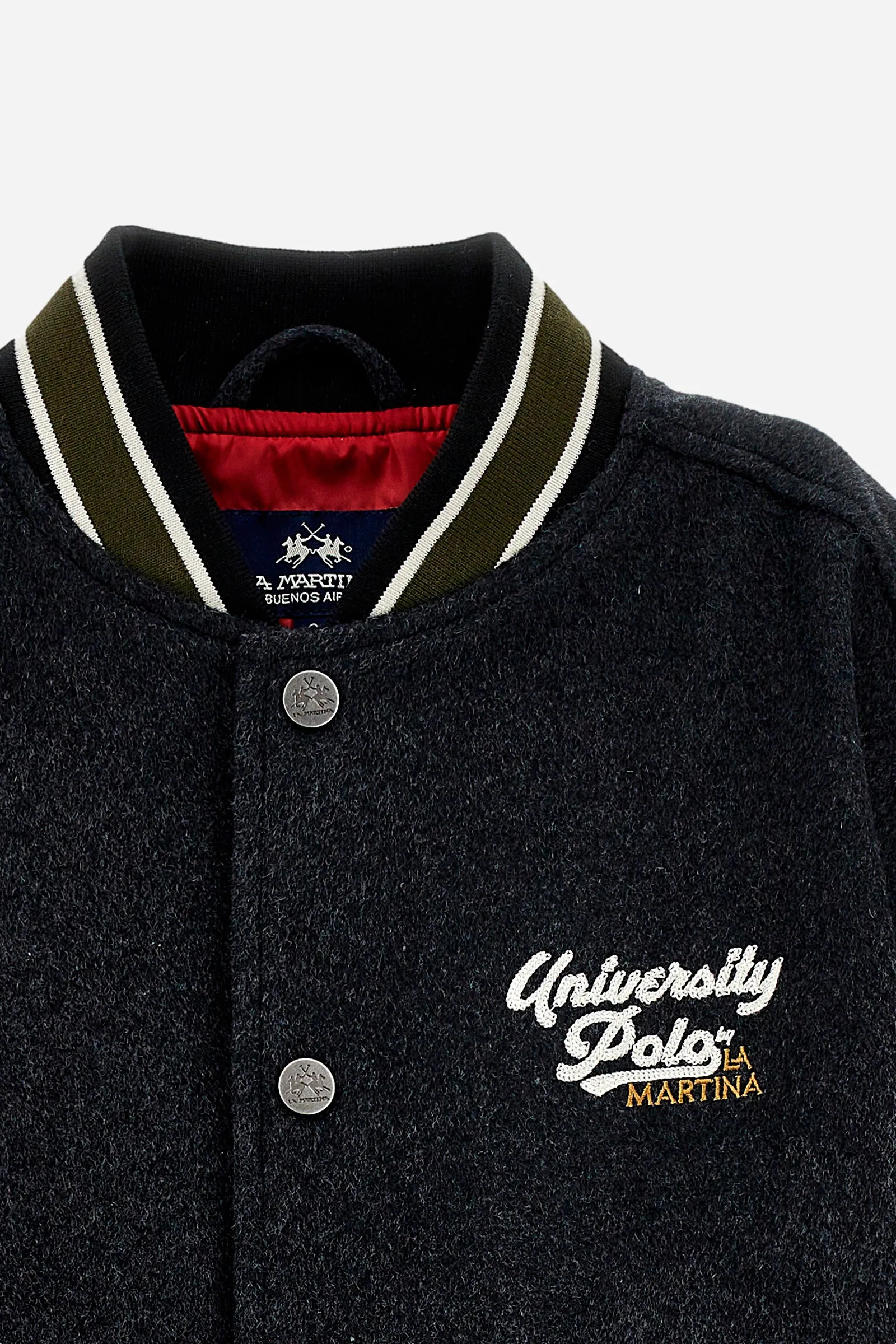 Bomber da bambino stile college