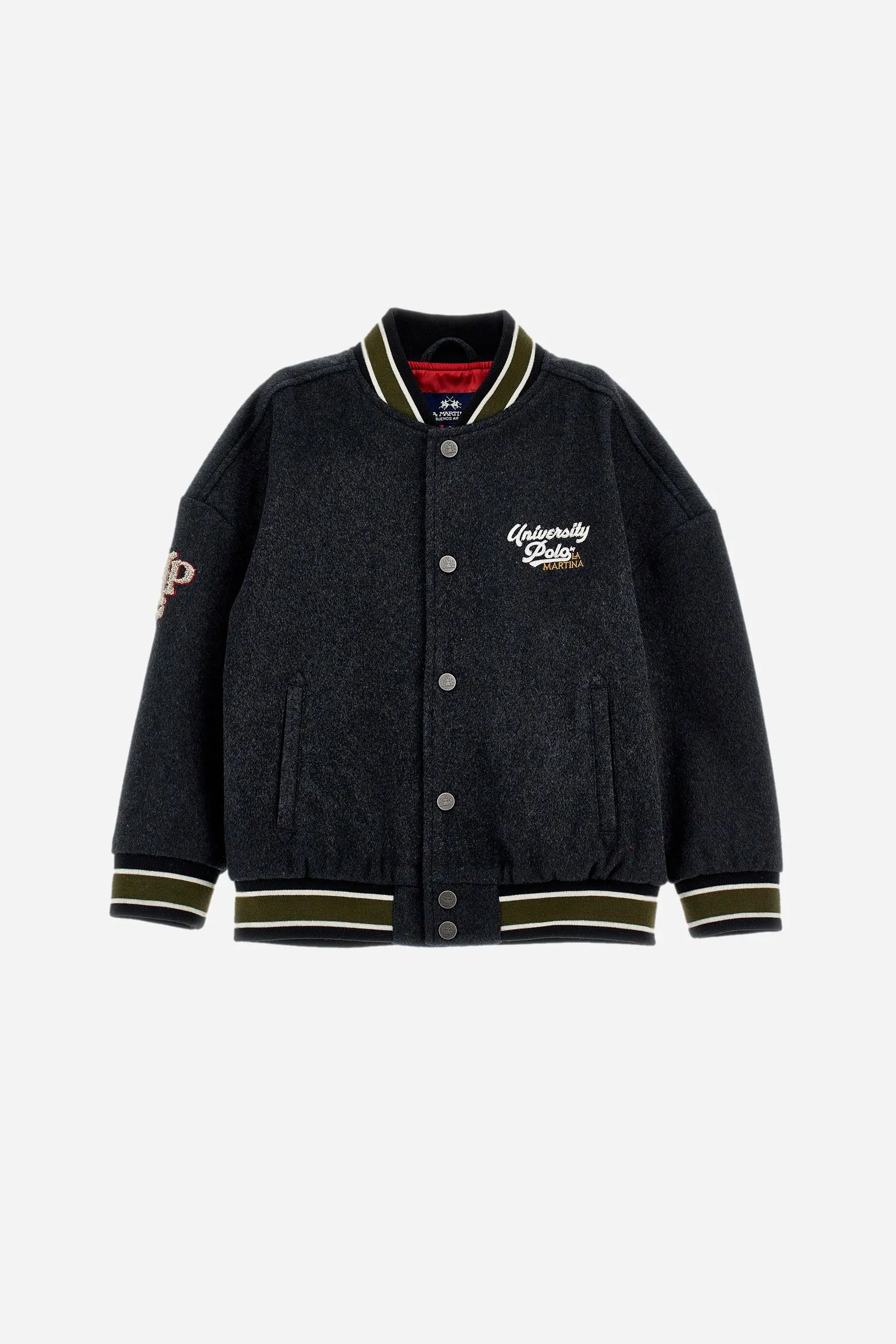 Bomber da bambino stile college