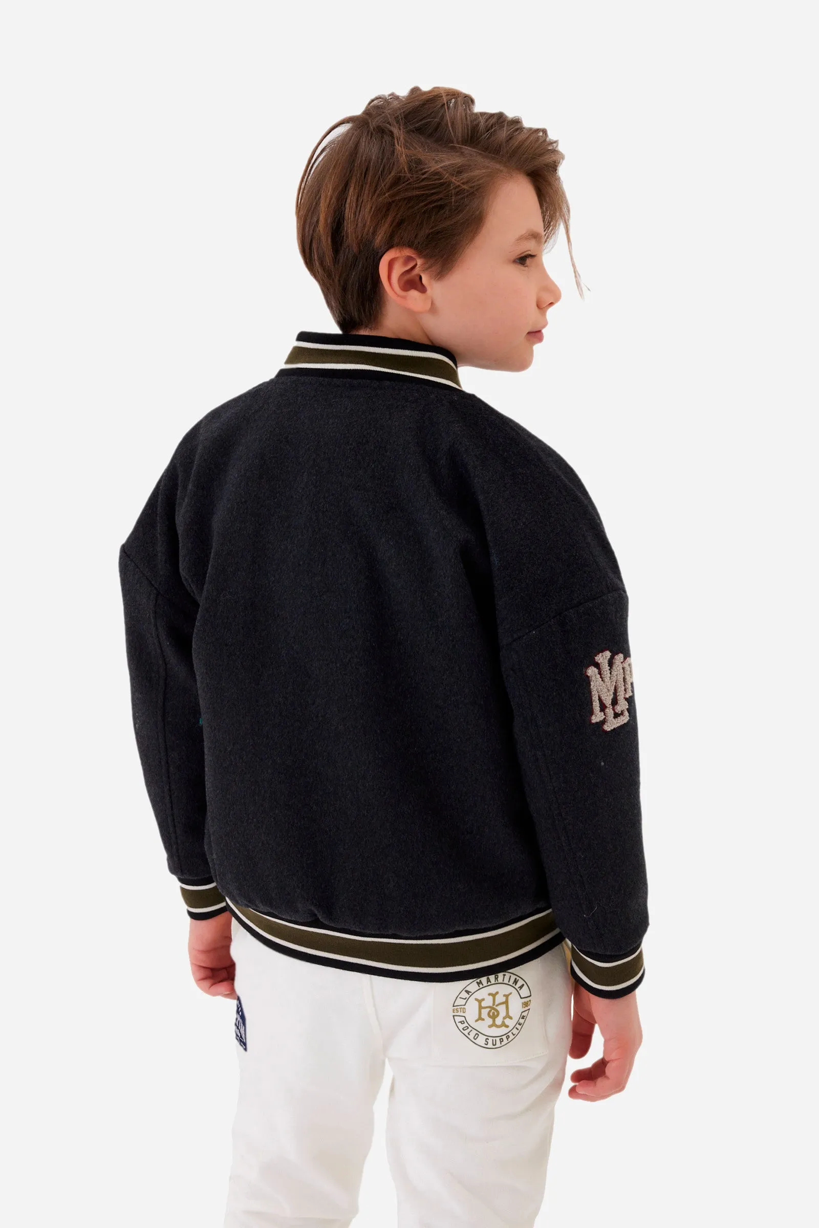 Bomber da bambino stile college