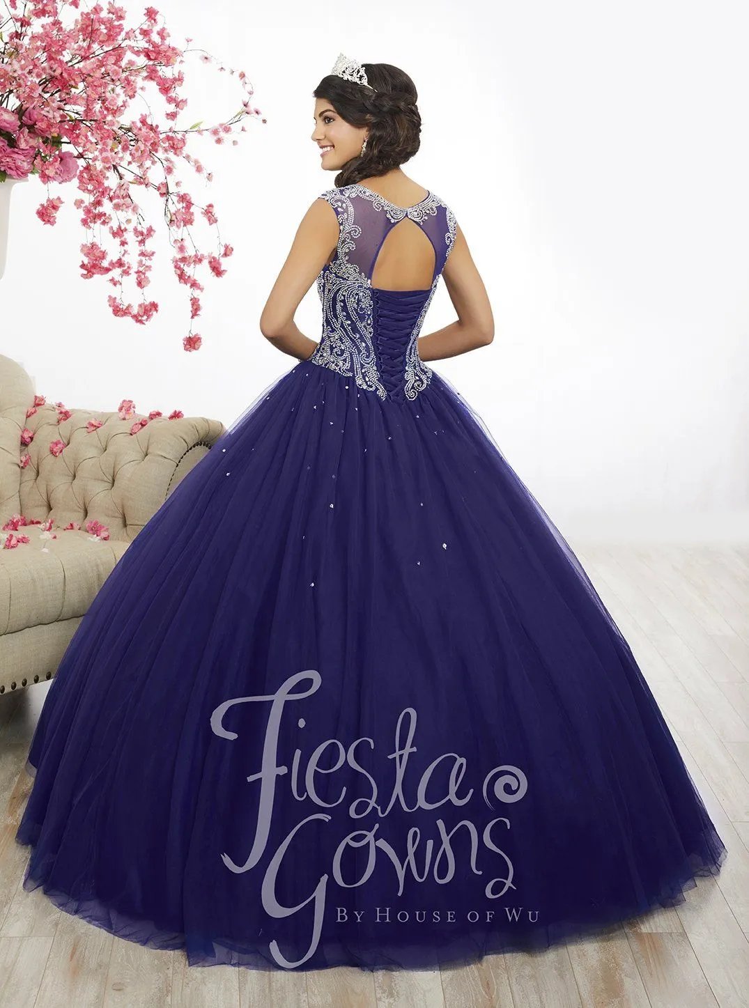 Cap Sleeve A-Line Quinceanera Dress by Fiesta Gowns 56338