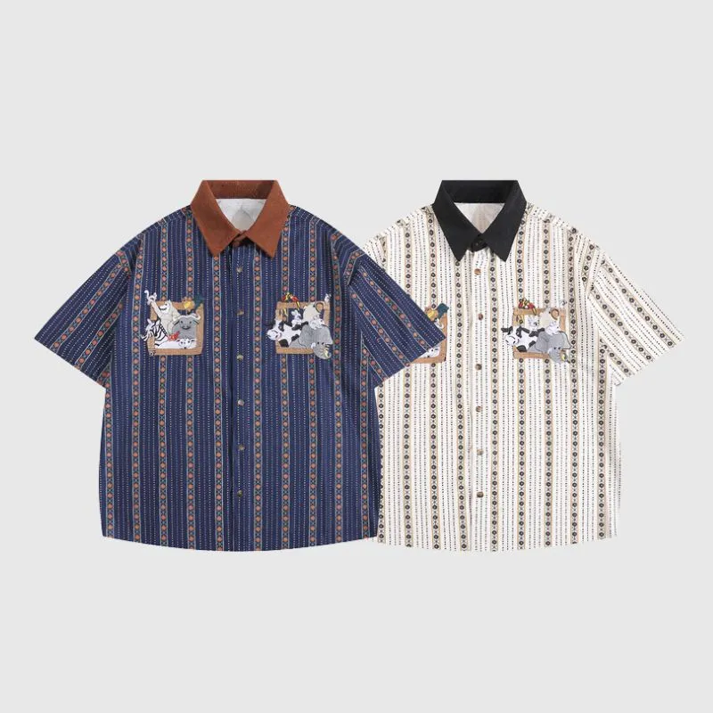 Cartoon Embroidered Shirts