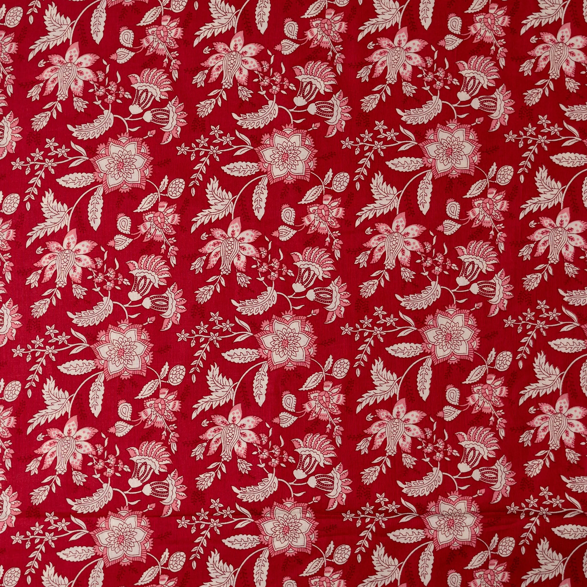 Cotton Printed Fabric (Crimson Red)