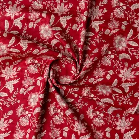 Cotton Printed Fabric (Crimson Red)