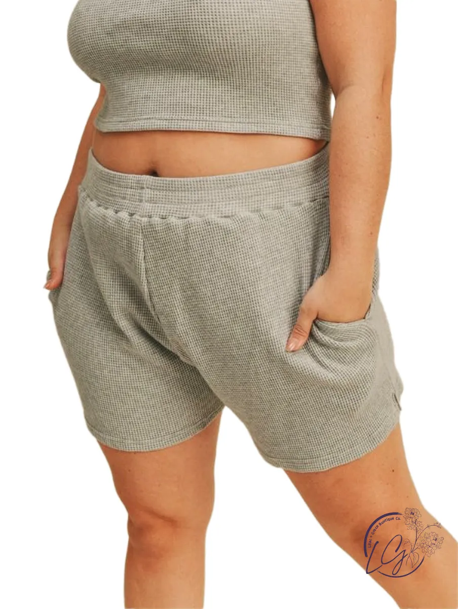 Curvy Cozy Waffle Weave Shorts