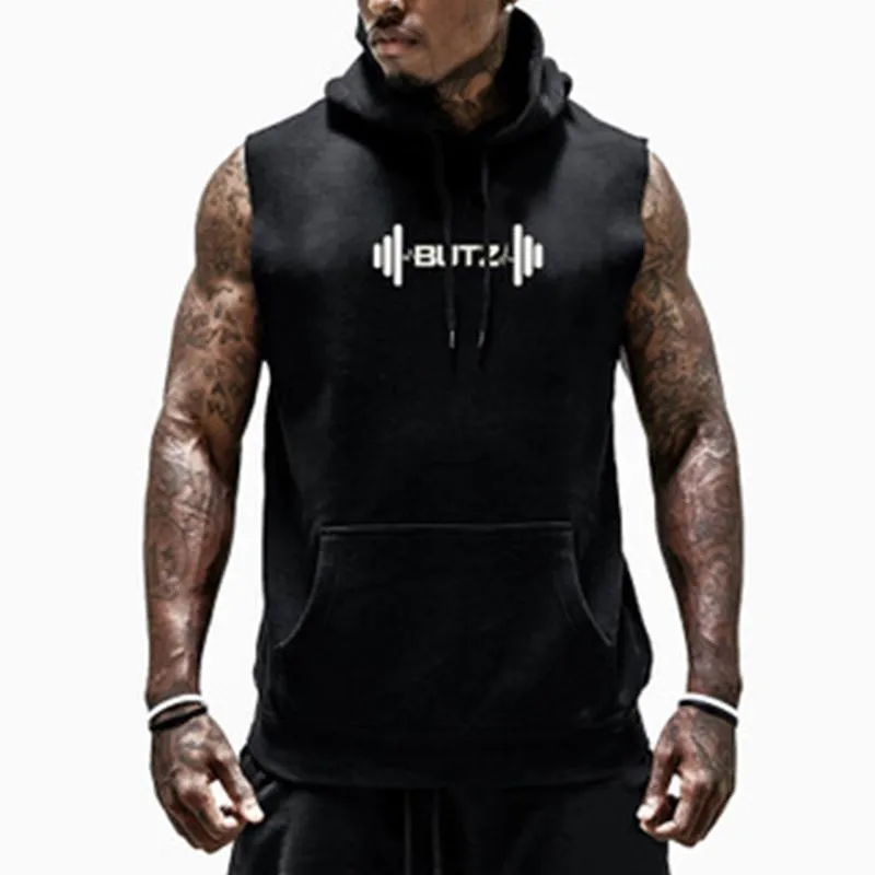 Fitness Pure Cotton Running Hood Men's Tops