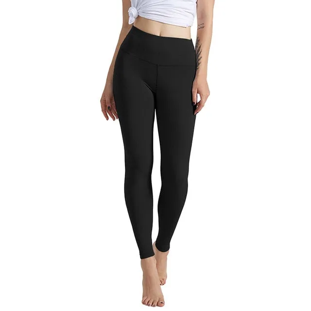 High Waist Sport Leggings Women Solid Gym Running