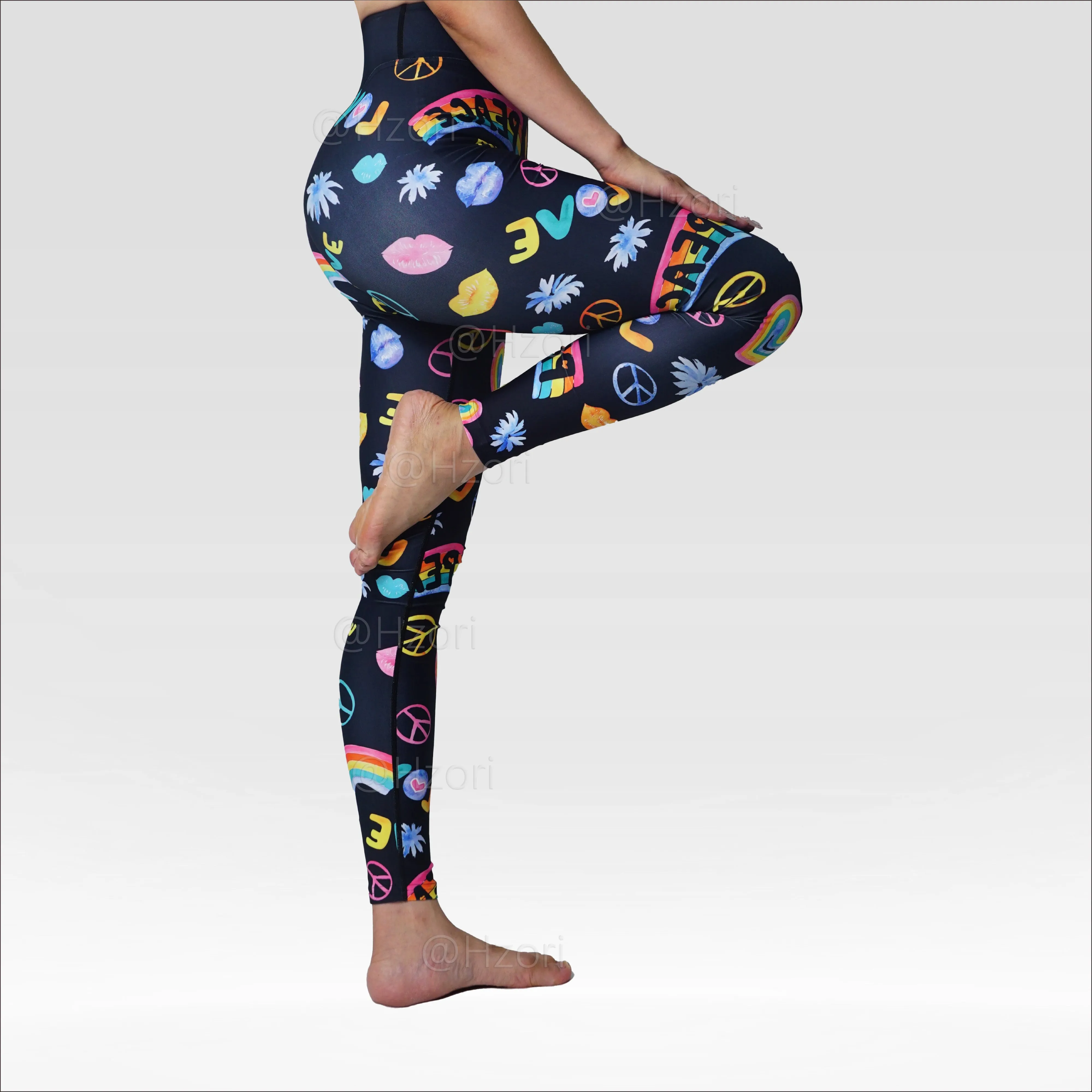 HZORI® |High Waist Printed Yoga Pants for Women, Tummy Control Running Sports Workout Yoga Leggings | Cartoon Element Style