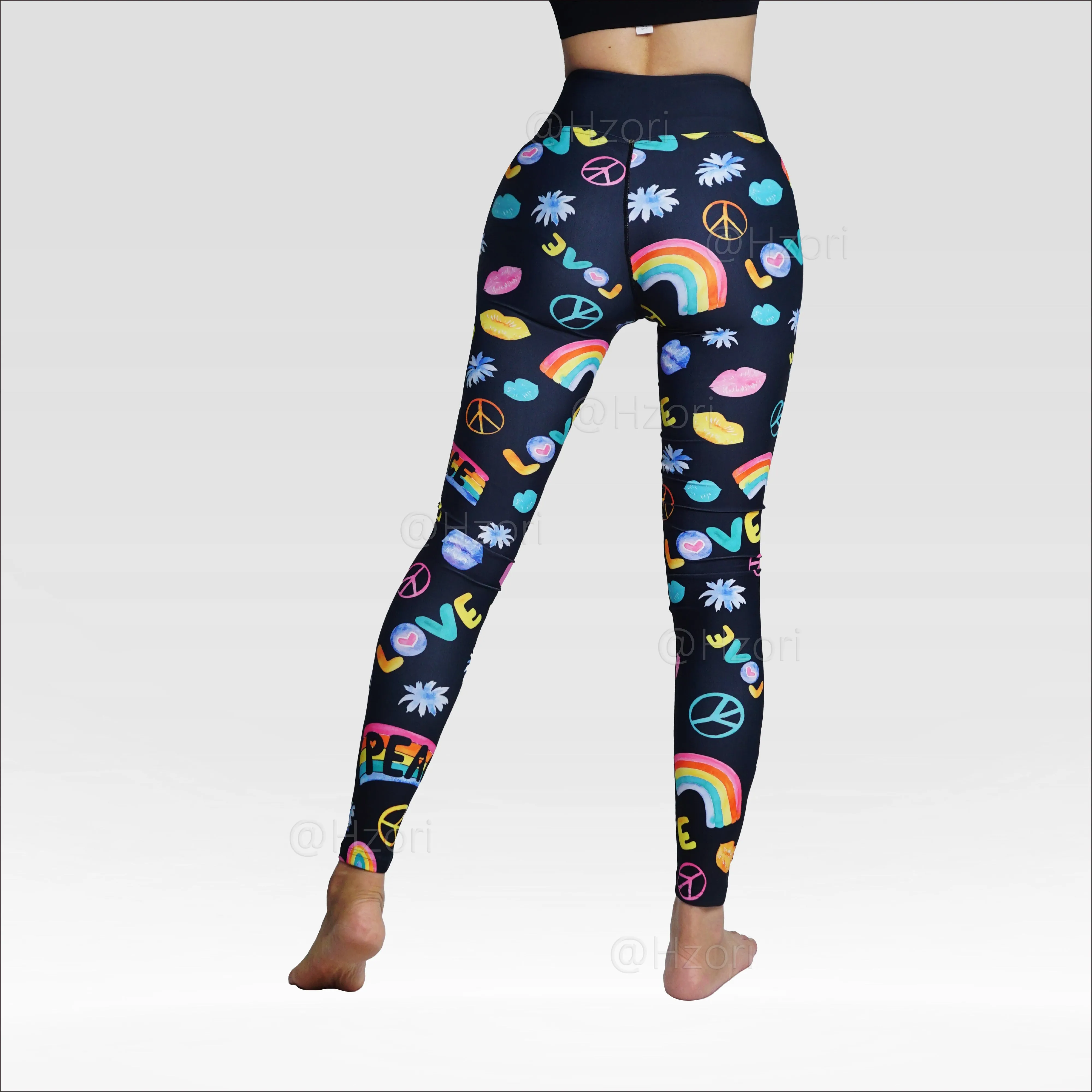 HZORI® |High Waist Printed Yoga Pants for Women, Tummy Control Running Sports Workout Yoga Leggings | Cartoon Element Style