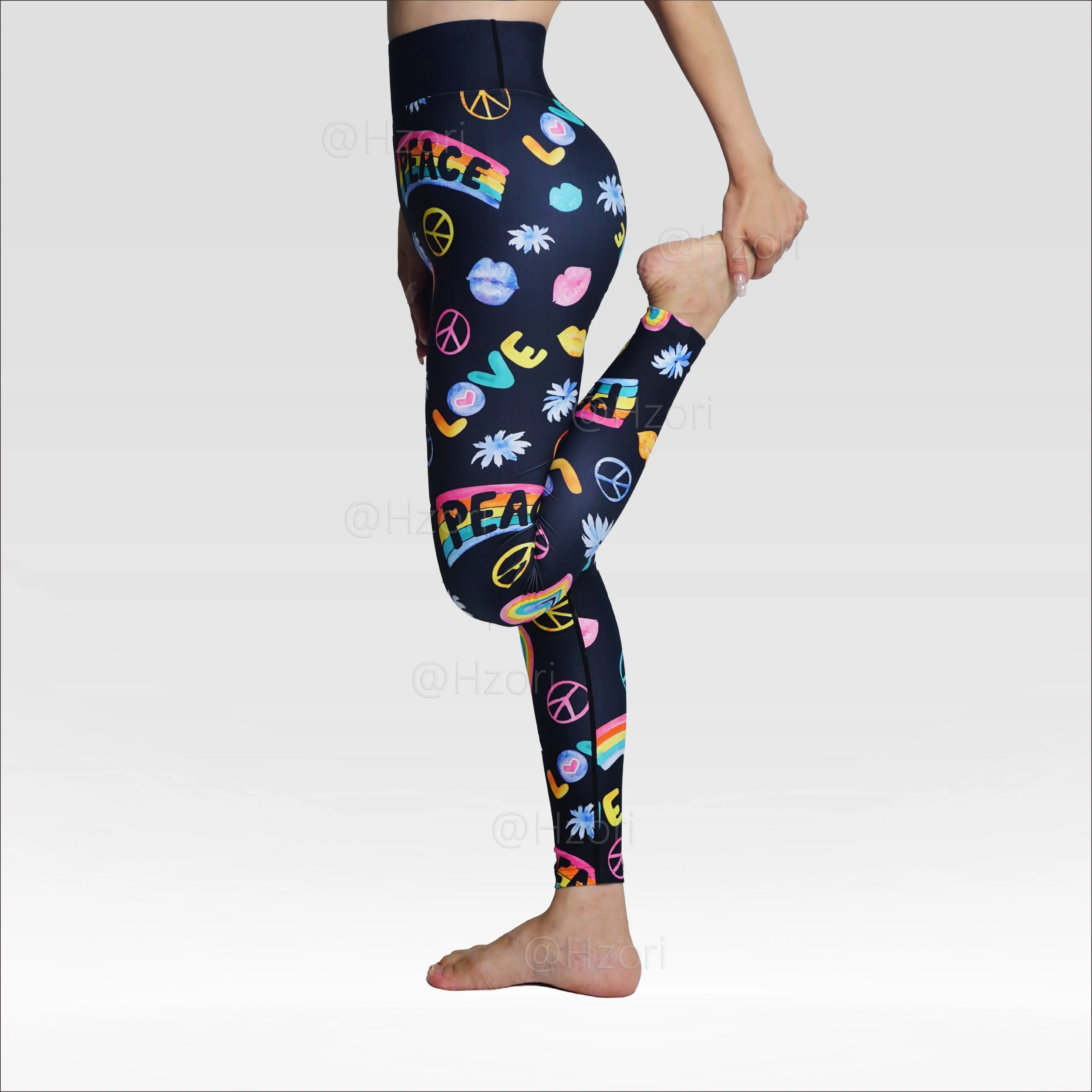 HZORI® |High Waist Printed Yoga Pants for Women, Tummy Control Running Sports Workout Yoga Leggings | Cartoon Element Style