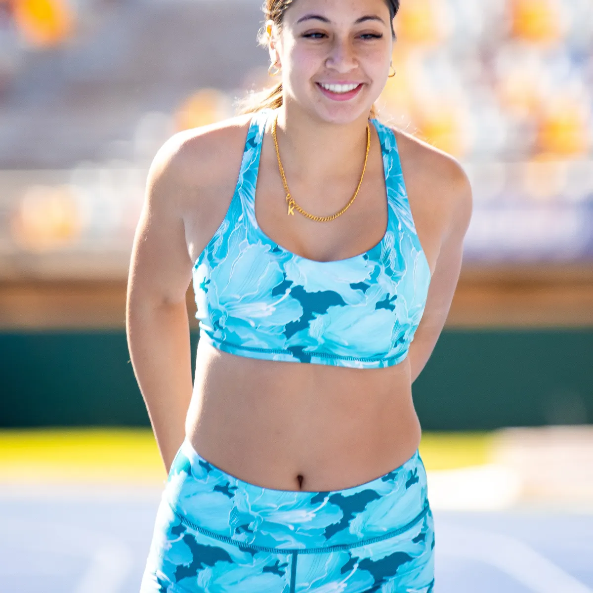 IMPI Strappy Running Bra Top - Teal Tulip