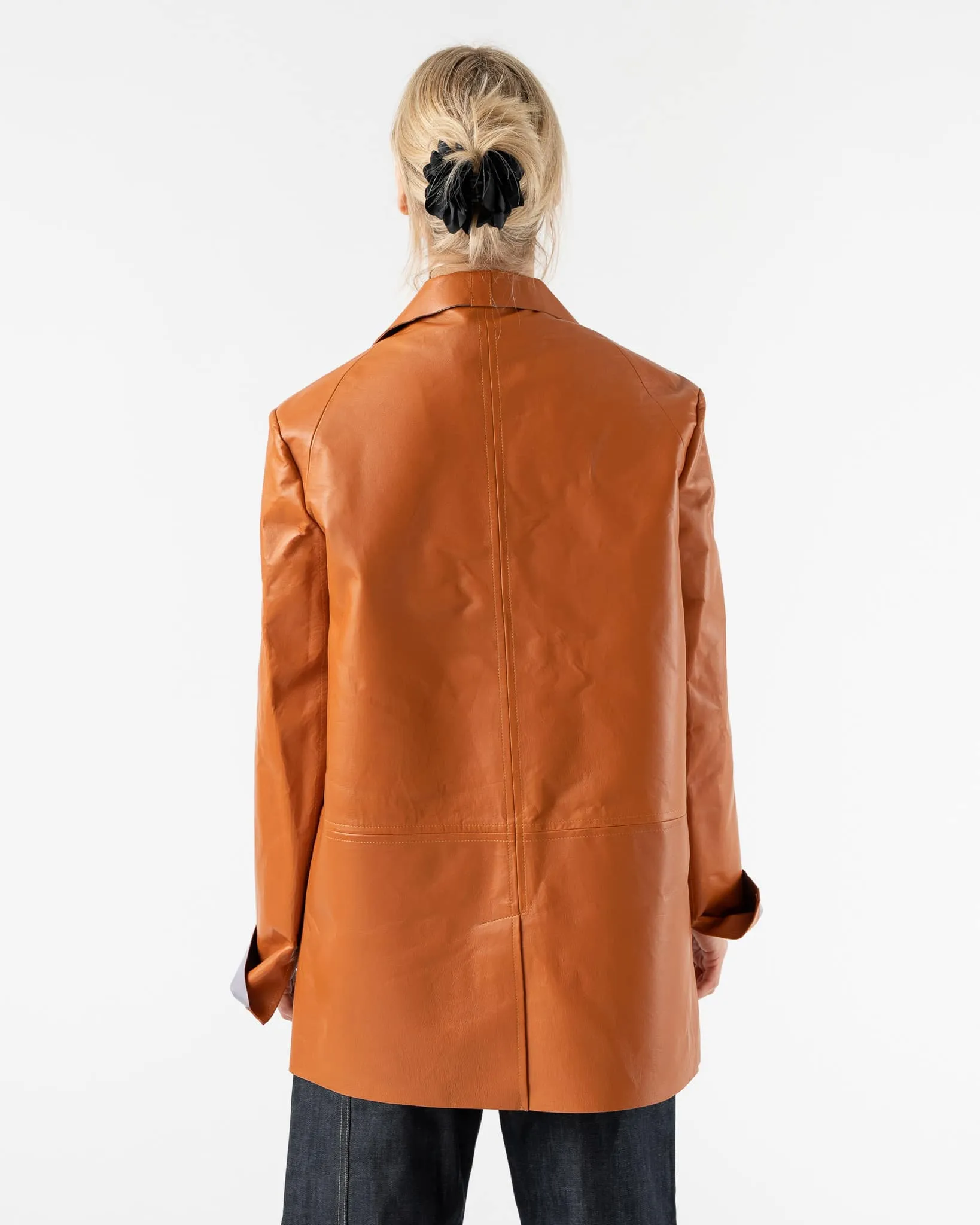 KASSL Leather Blazer Coat in Fire