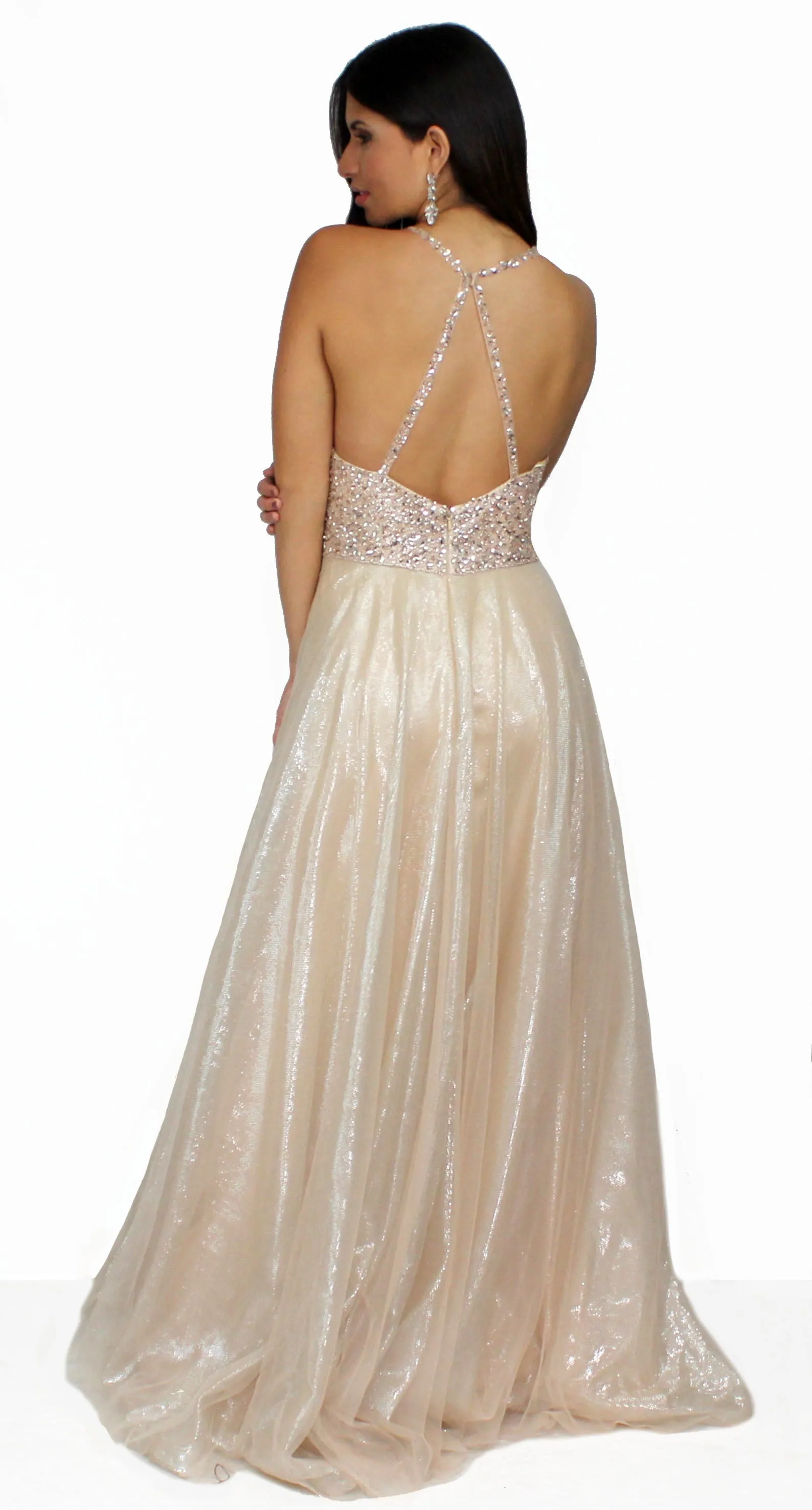 Love Spell Metallic Champagne Ball Gown