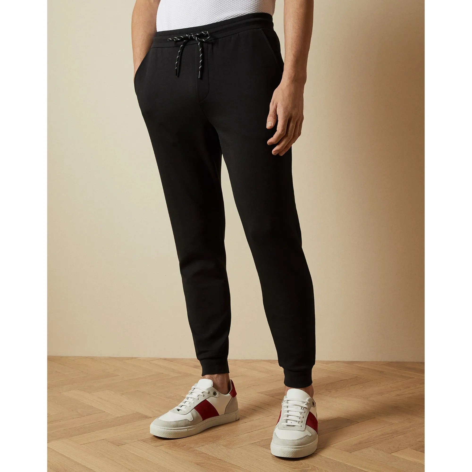 Men Fastjog-Jersey Jogging Bottoms - Black