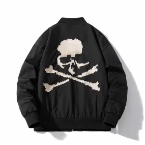 Punk Hip Hop Skull Embroidered Bomber Jacket