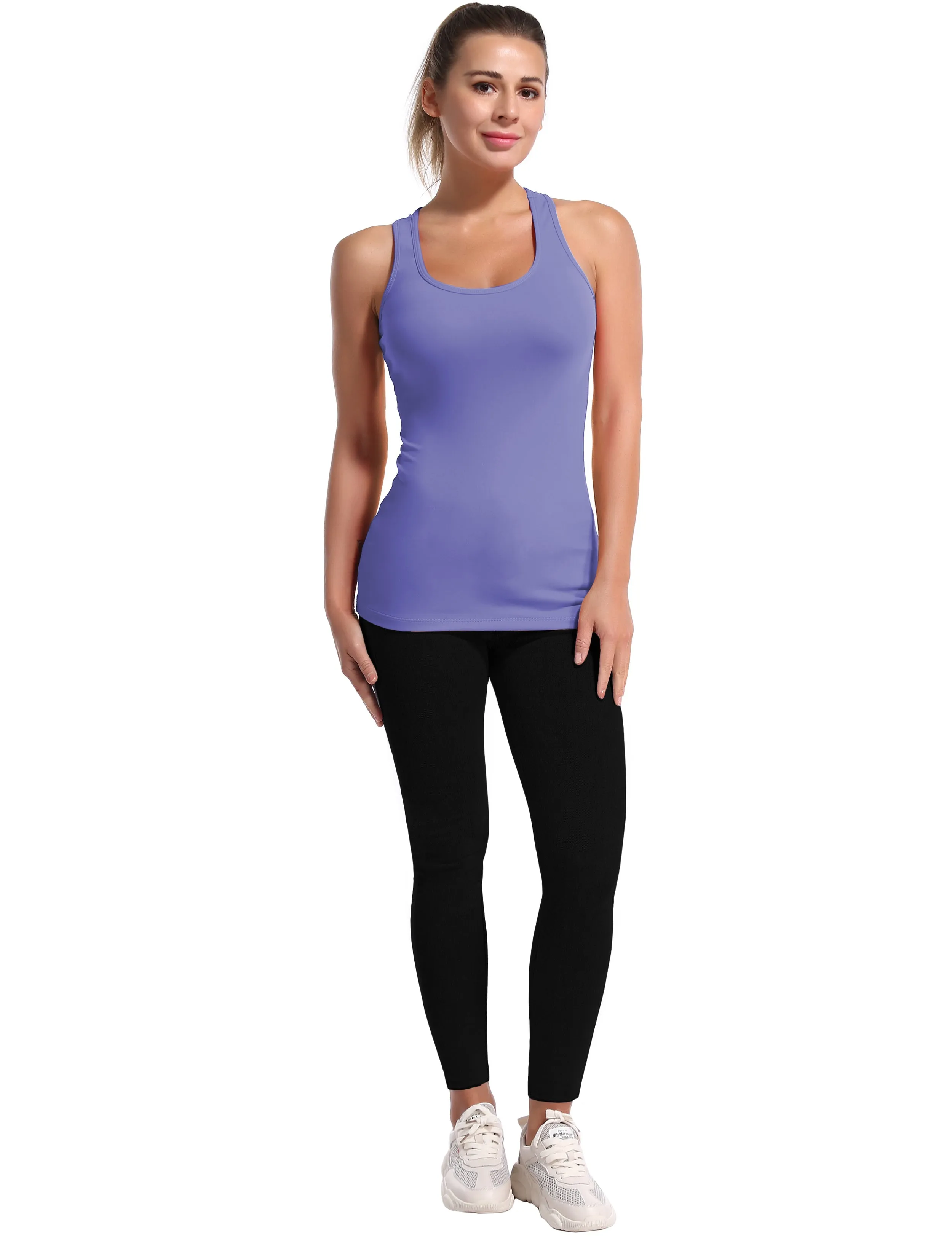 Racerback Athletic Tank Tops lavender_Running