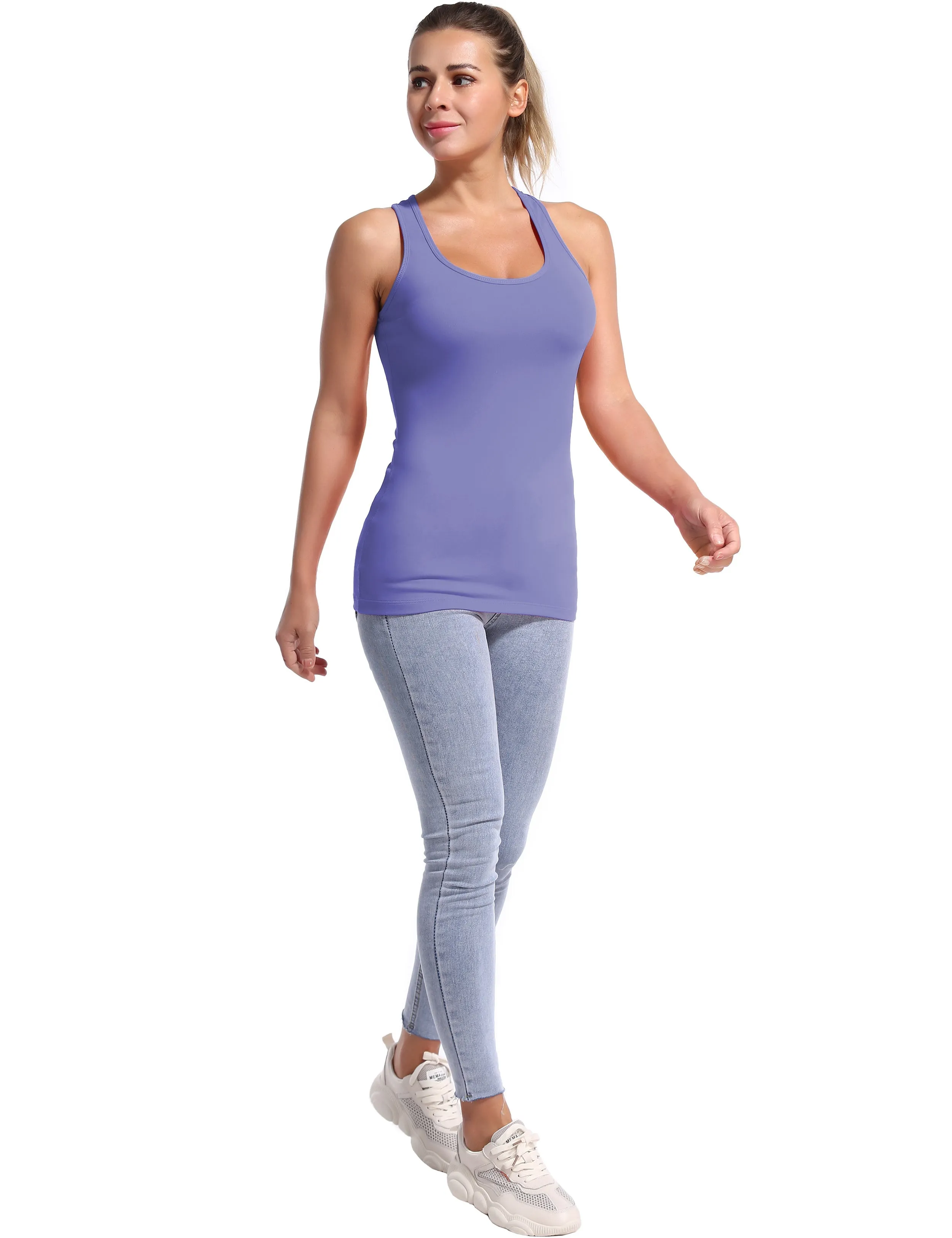 Racerback Athletic Tank Tops lavender_Running