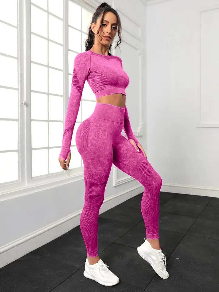 Sports Long Sleeve Fitness Yoga Pants Two-piece Set