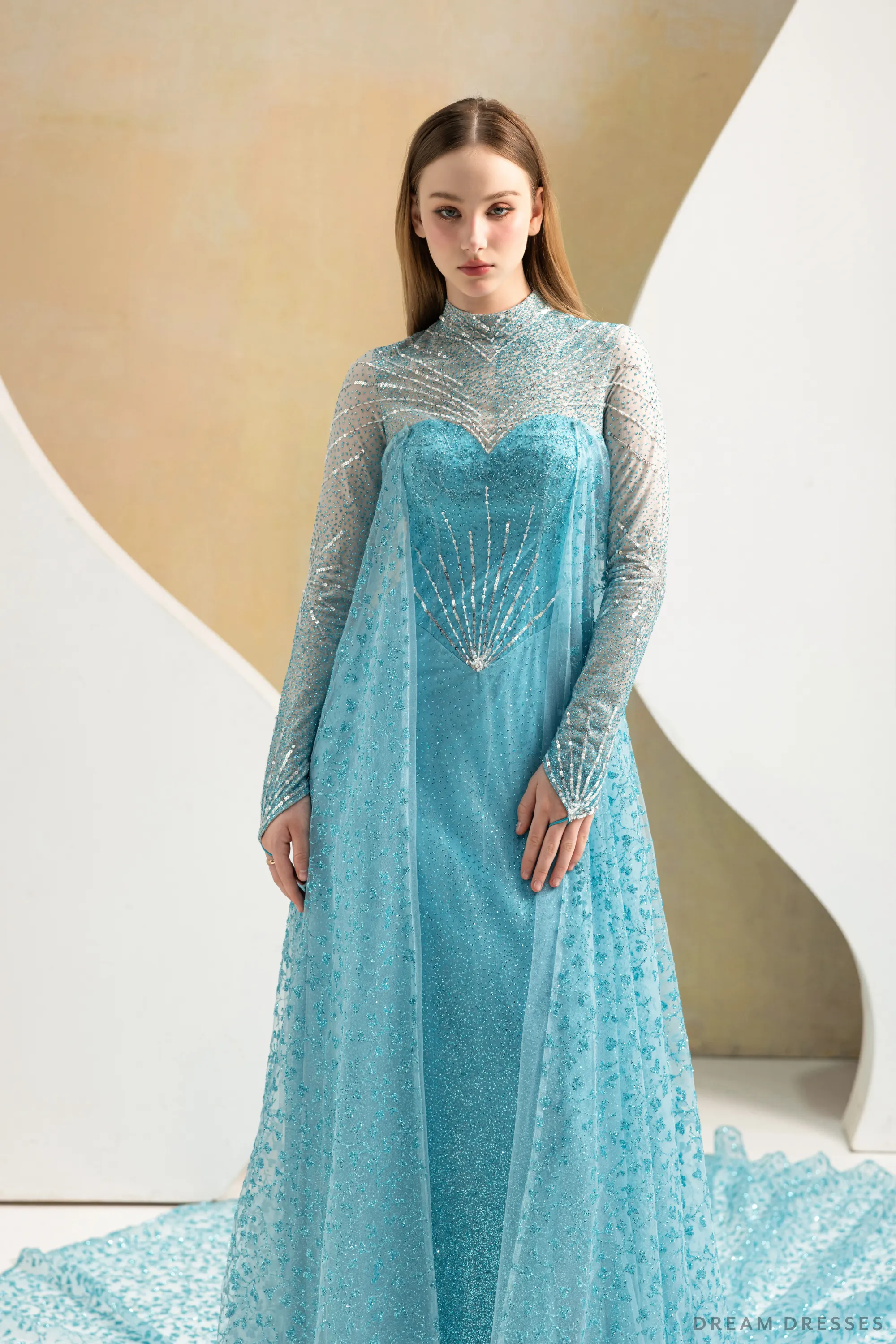 Stunning Elsa-Inspired Grown with Detachable Cape (#Elsa)