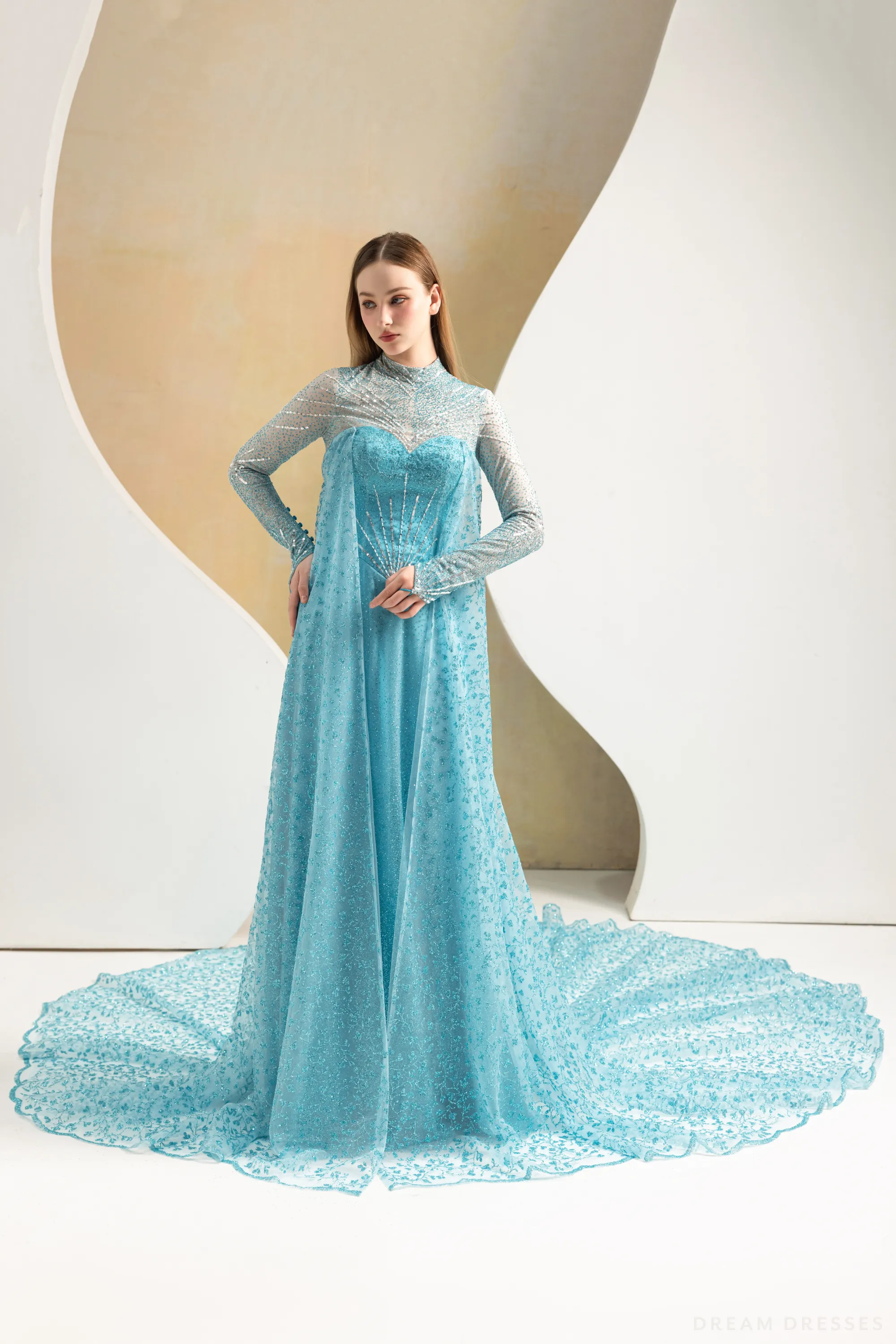 Stunning Elsa-Inspired Grown with Detachable Cape (#Elsa)