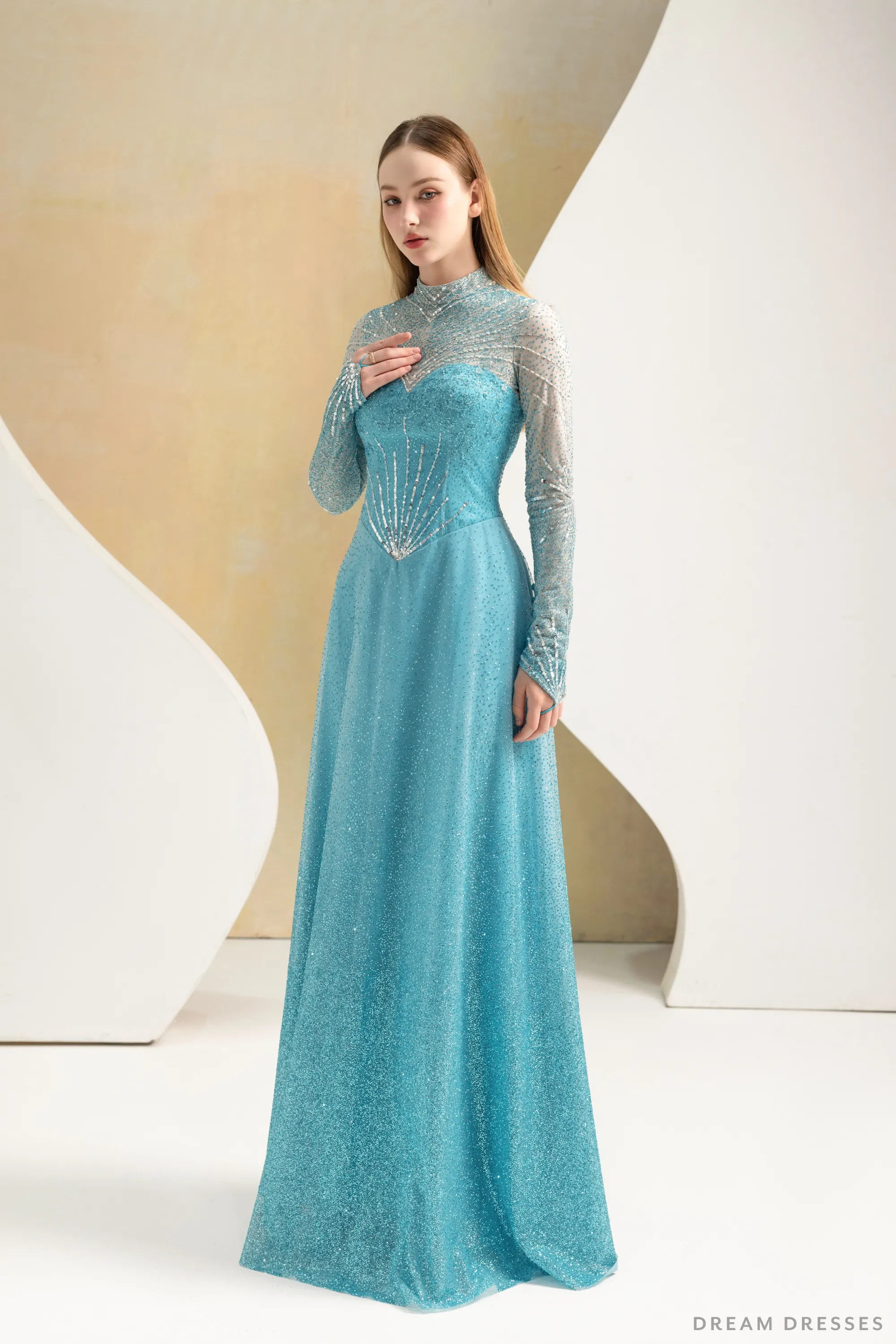 Stunning Elsa-Inspired Grown with Detachable Cape (#Elsa)