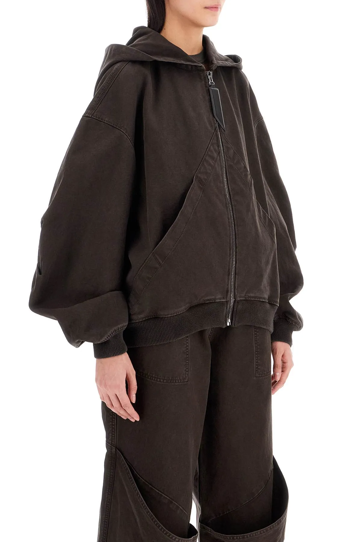 The Attico cotton bomber jacket with hood