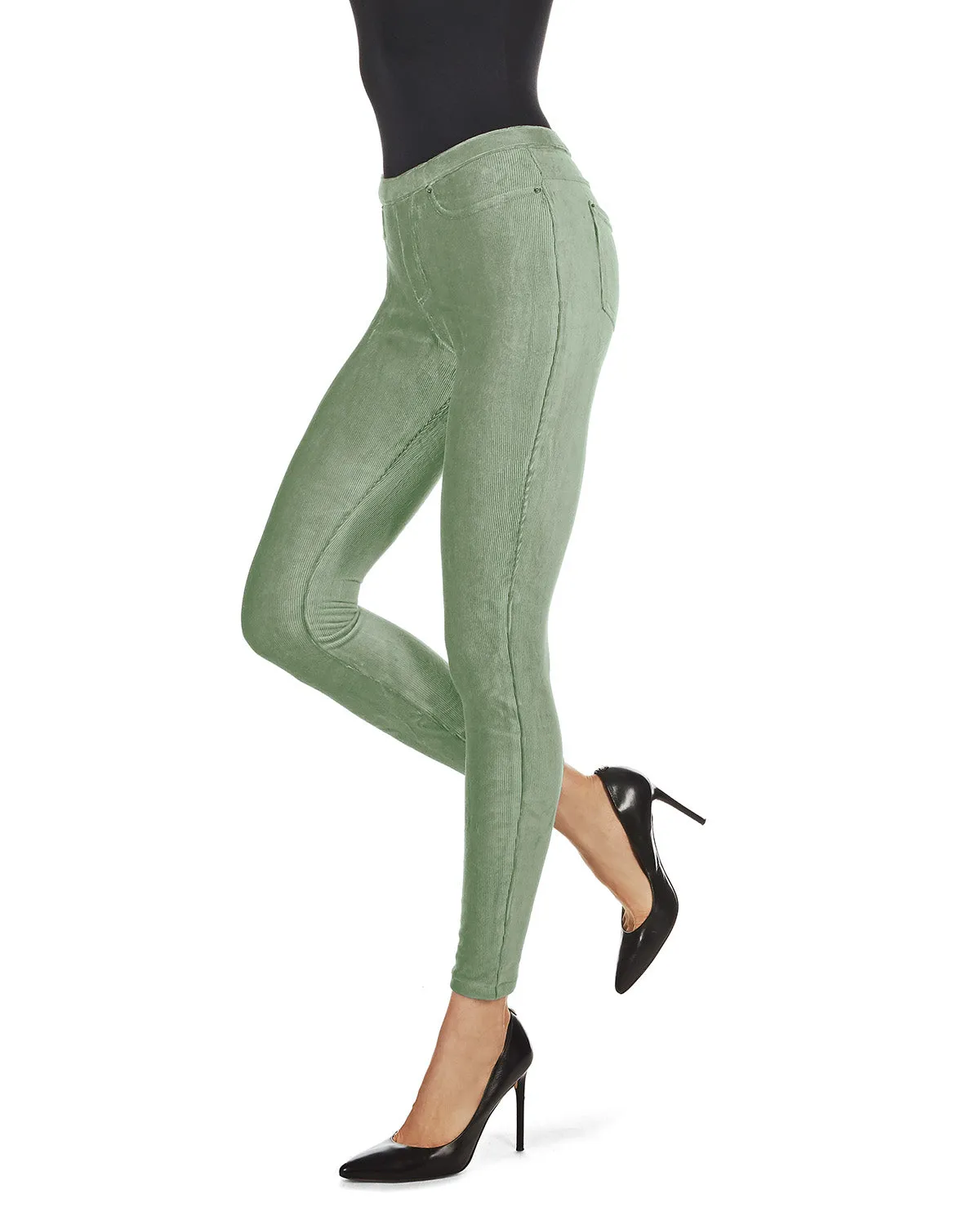 Thin-Rib Slim-Cut Stretch Corduroy Leggings