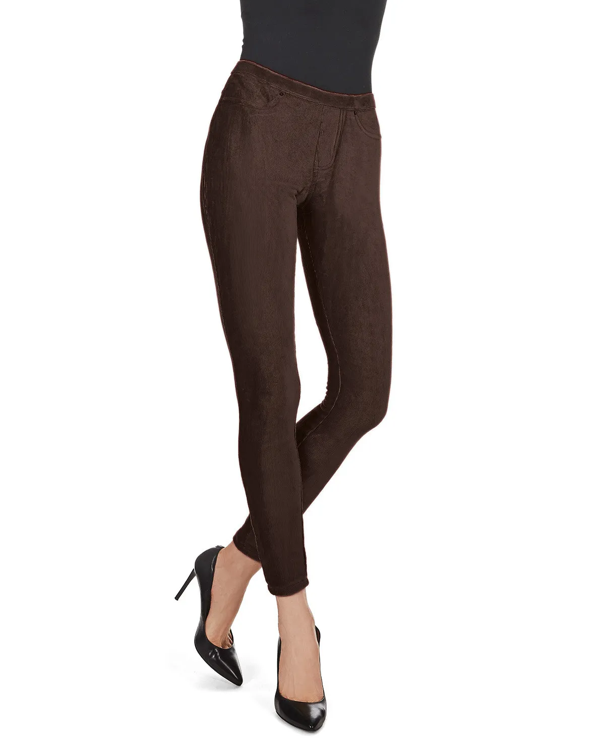 Thin-Rib Slim-Cut Stretch Corduroy Leggings