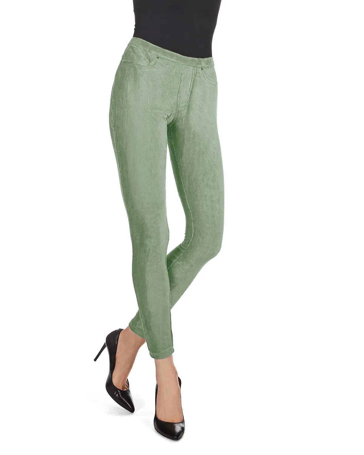 Thin-Rib Slim-Cut Stretch Corduroy Leggings