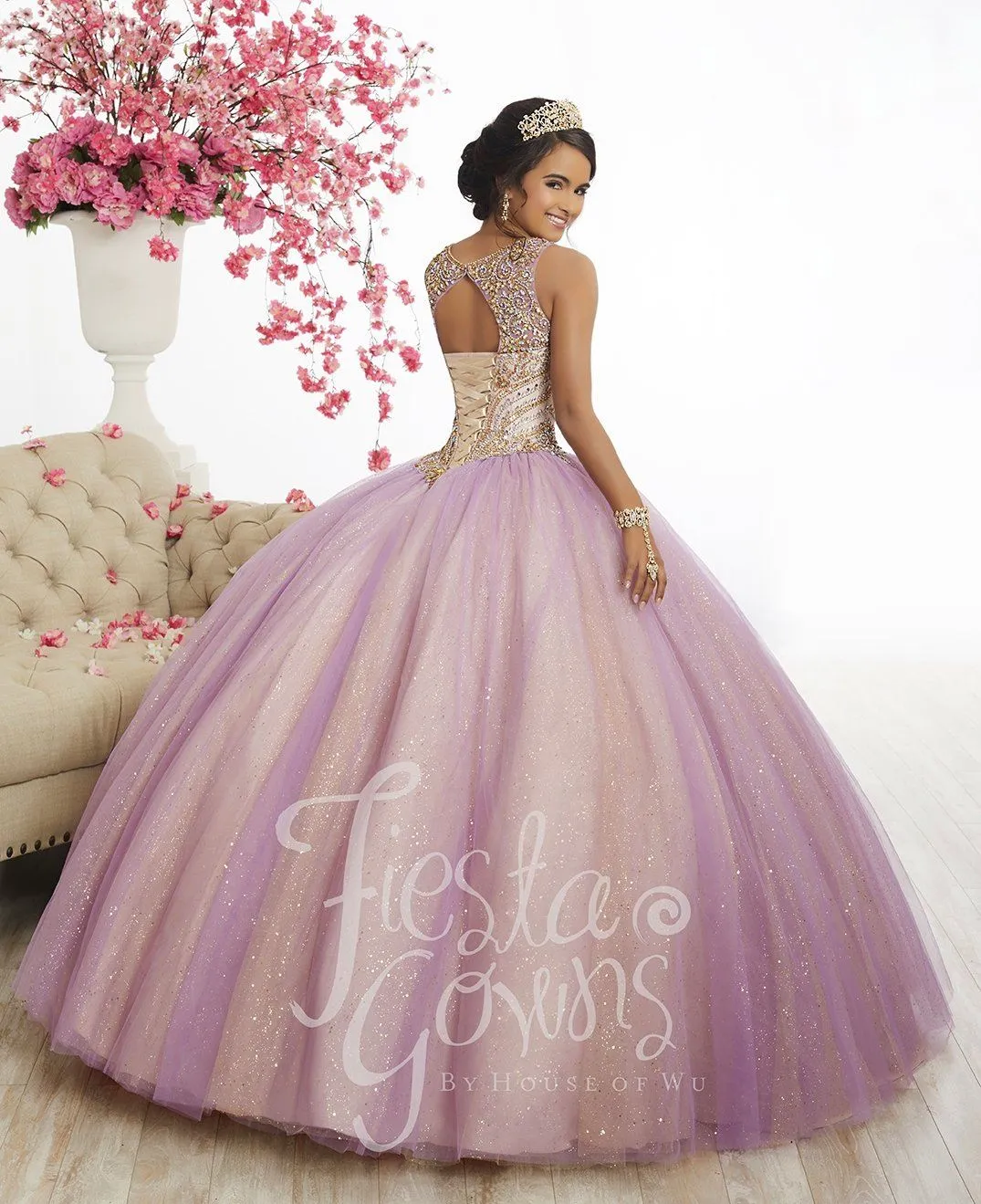 Two-Tone Tulle Quinceanera Dress by Fiesta Gowns 56344