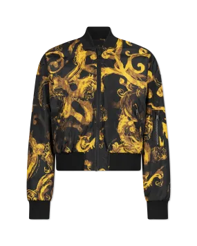 Watercolor Barocco Couture Reversible Bomber Jacket