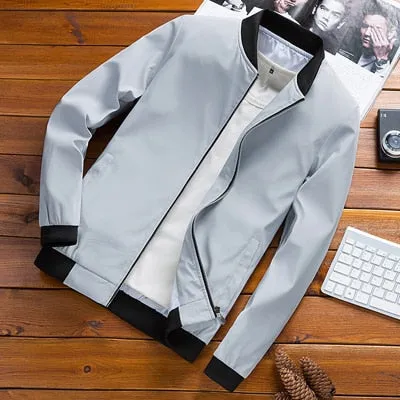 Wiaofellas Spring Men's Bomber Jackets Male Outwear Slim Fit Solid Color Coats Fashion Man Streetwear Baseball Jackets Clothing