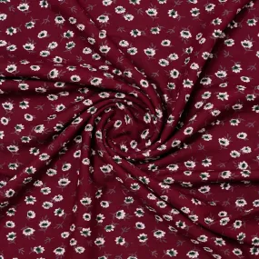 Wine Rayon Fabric with Stunning Floral Prints