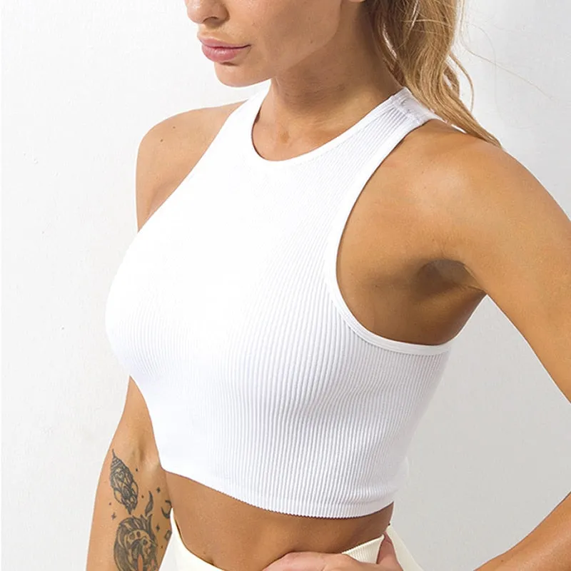 Women Yoga Vest Gym Sports Crop Tops