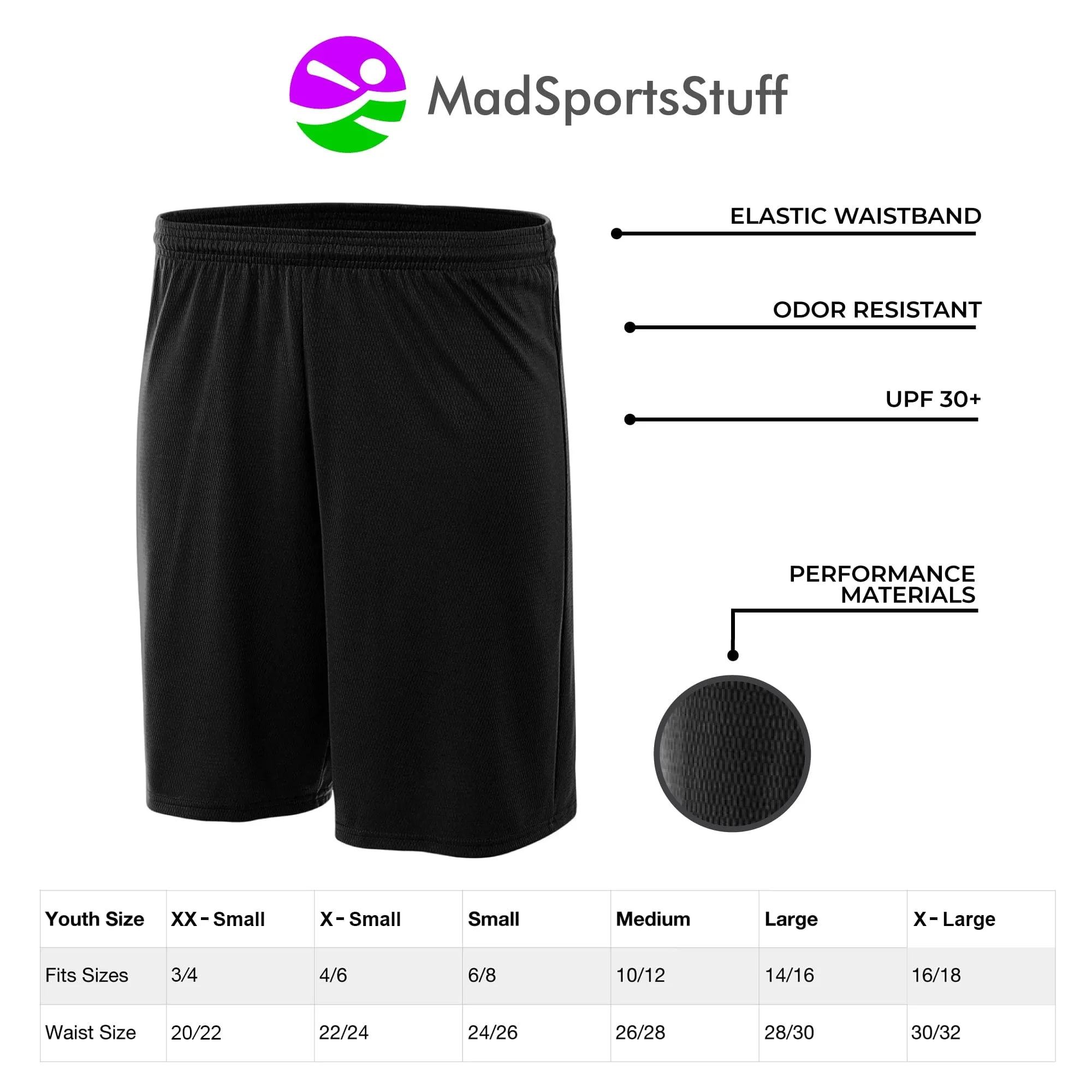 Youth Boys Athletic Shorts for Basketball Football Soccer