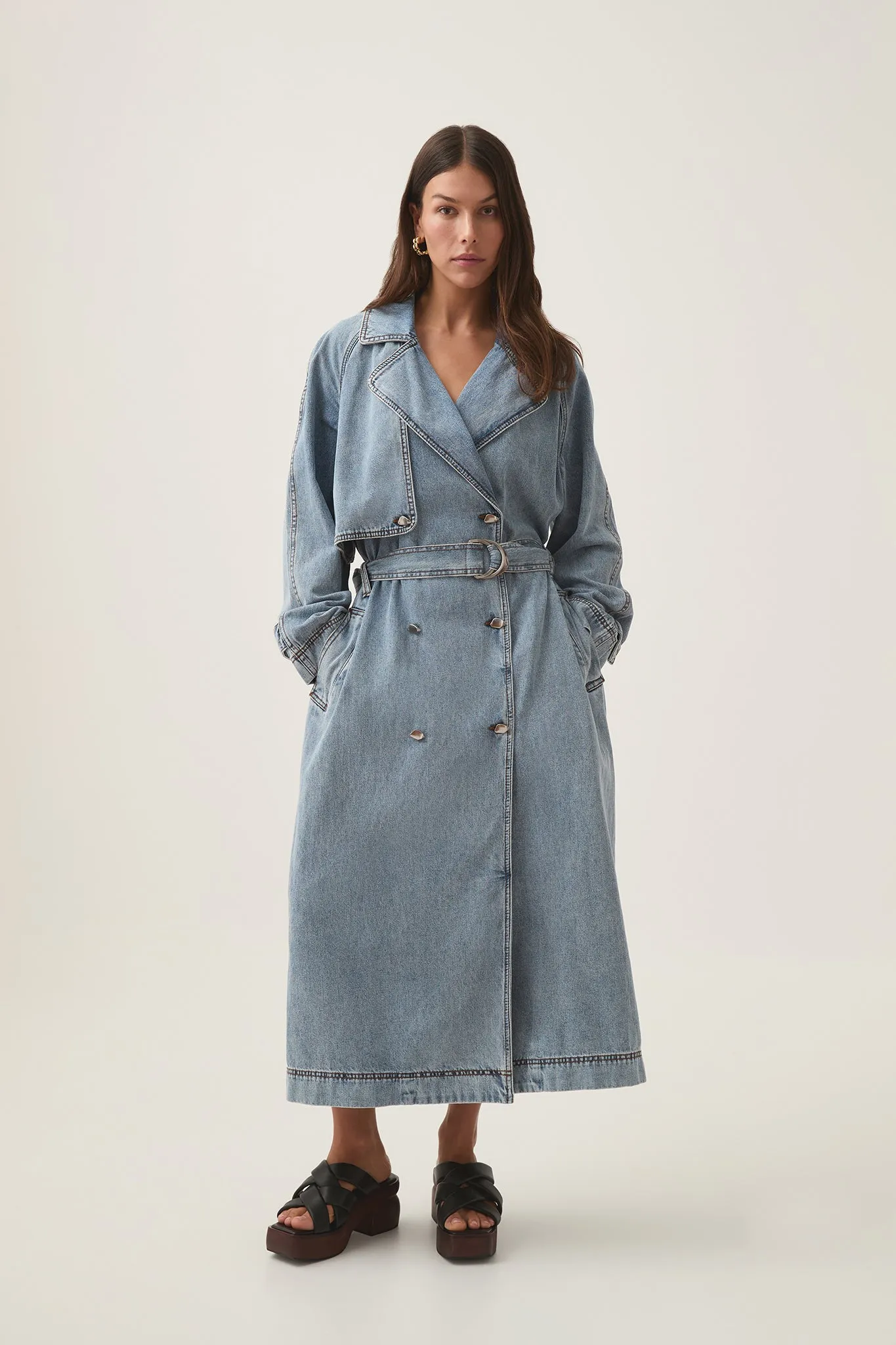 Zariah Denim Trench