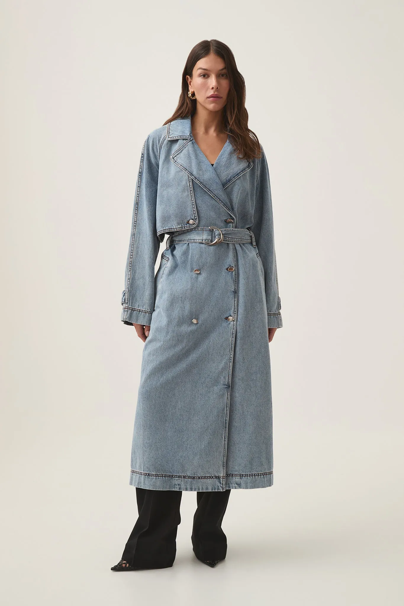 Zariah Denim Trench